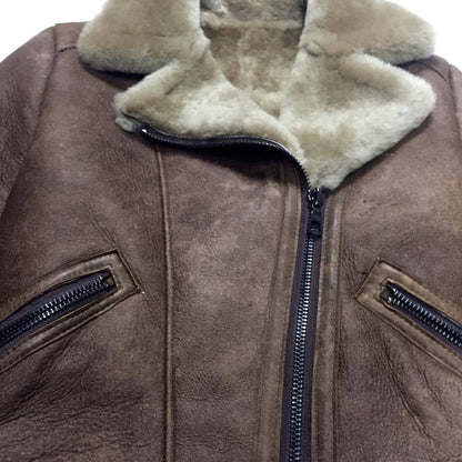 Jakewood ladies chocolate shearling biker bomber jacket