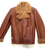 Jakewood Brown Double Breast Biker Style Shearling - Dudes Boutique