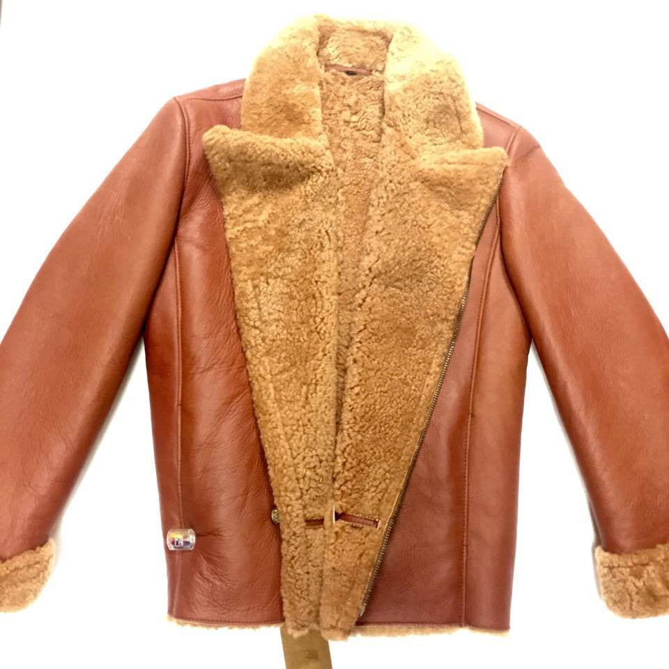 Jakewood Brown Double Breast Biker Style Shearling - Dudes Boutique
