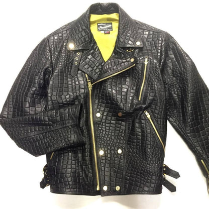 G-Gator Alligator Embossed Lambskin Moto Jacket - Dudes Boutique