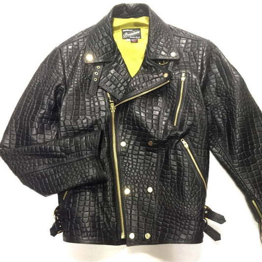 G-Gator Alligator Embossed Lambskin Moto Jacket - Dudes Boutique