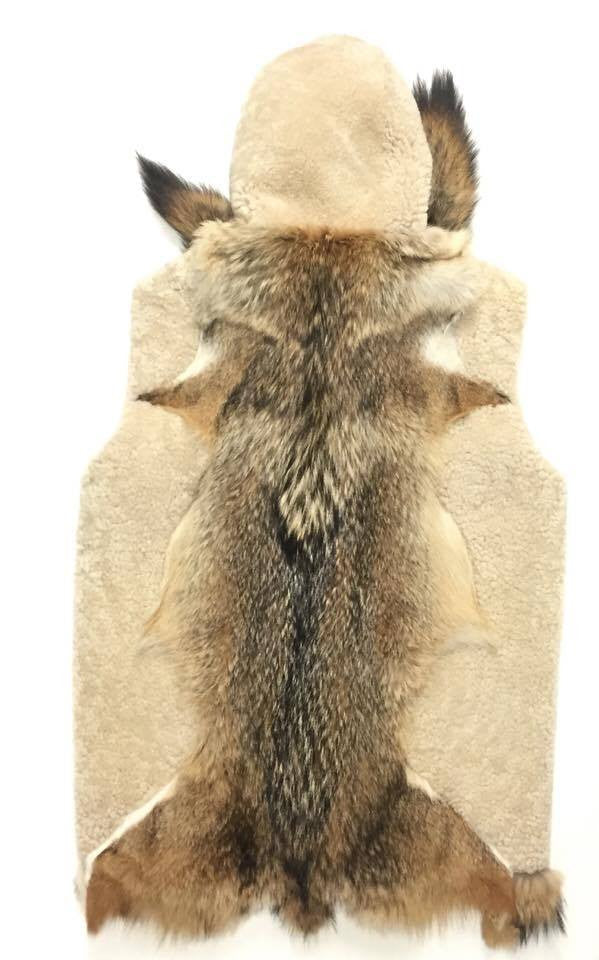 Jakewood Men's Natural Plush Fox Tail Shearling Vest - Dudes Boutique