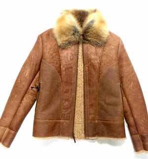 Jakewood Tobacco Red Fox Collar Shearling - Dudes Boutique