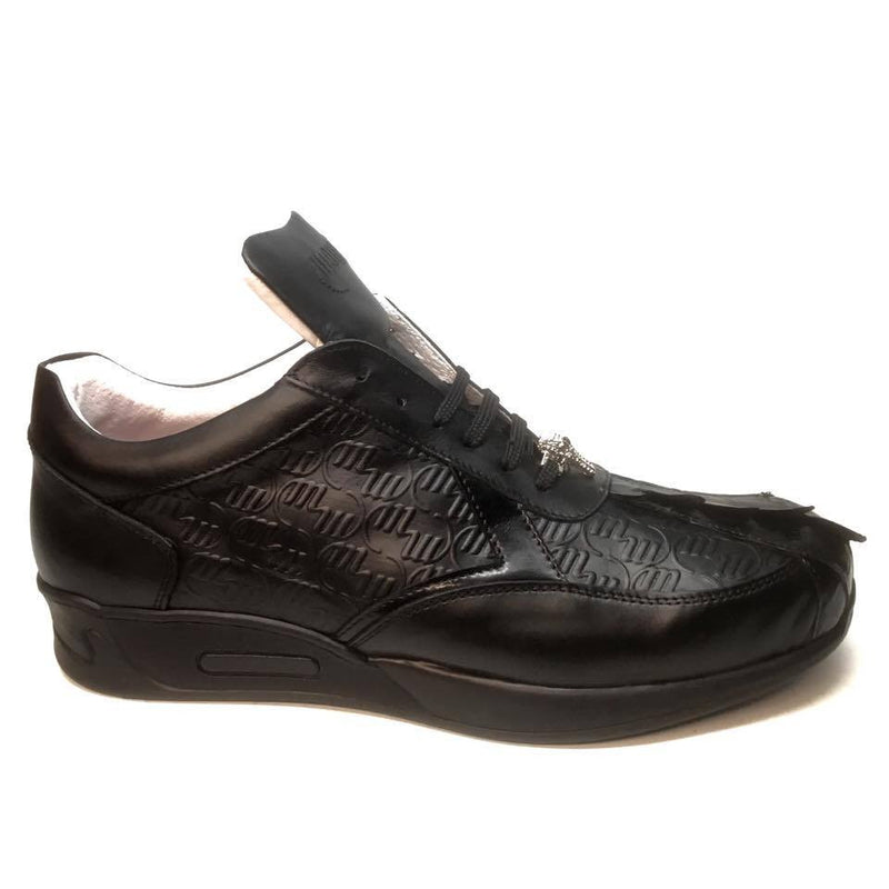 Mauri M770/1 Black Crocodile Tail Sneakers - Dudes Boutique