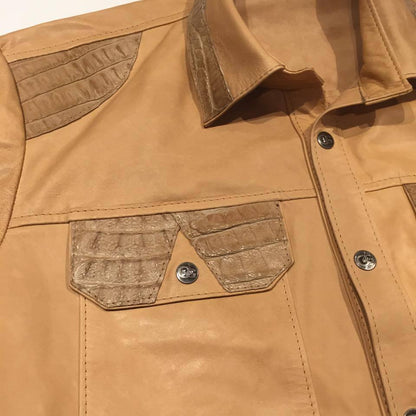 G-Gator - Lambskin Button-Up Shirt w/ Gator Pockets - Dudes Boutique