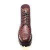 Safari Chocolate Ostrich Quill Combat Ankle Boots - Dudes Boutique