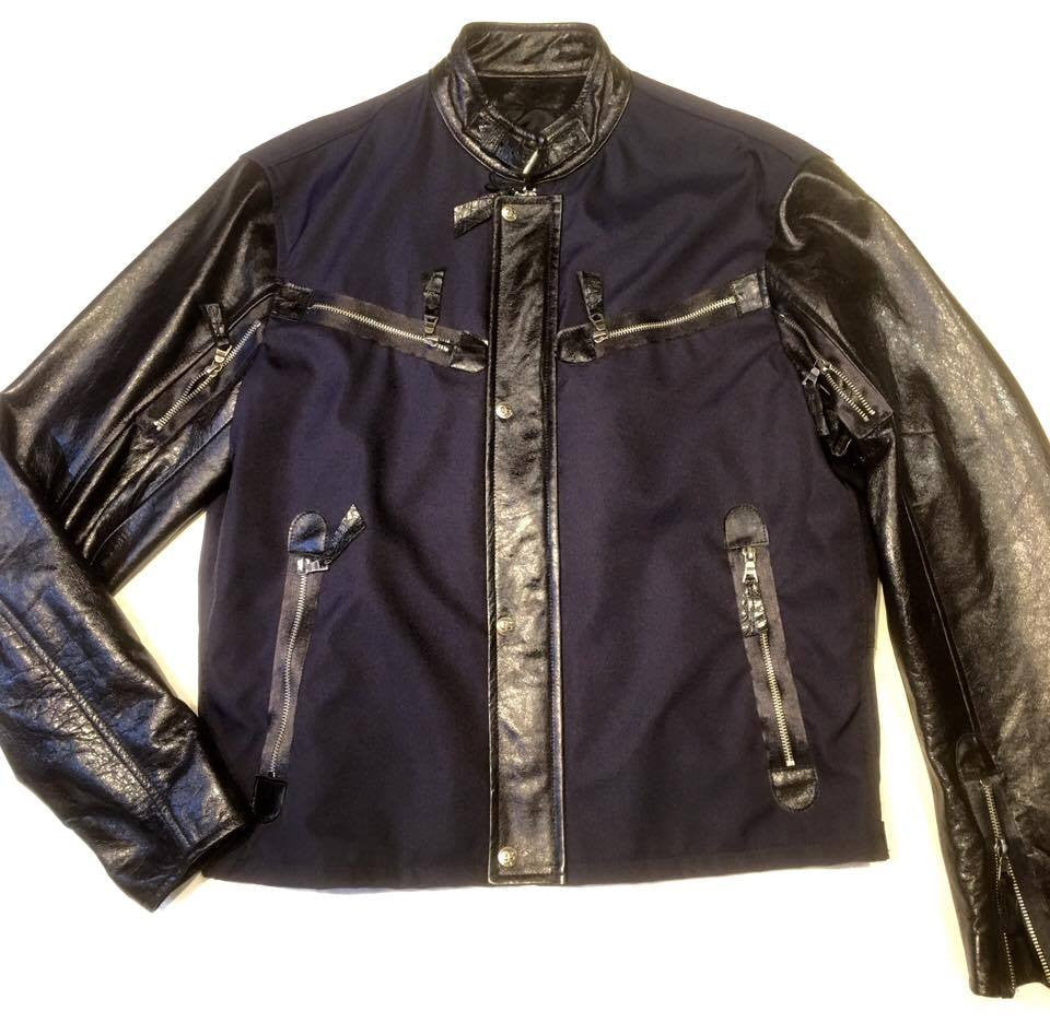 G-Gator Zipper Lambskin & Mesh Leather Jacket - Dudes Boutique