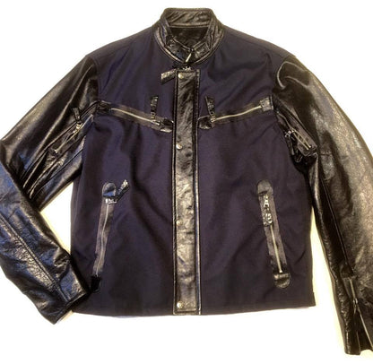 G-Gator Zipper Lambskin & Mesh Leather Jacket - Dudes Boutique