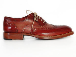 Paul Parkman Men's Bordeaux & Camel Wingtip Oxfords - Dudes Boutique