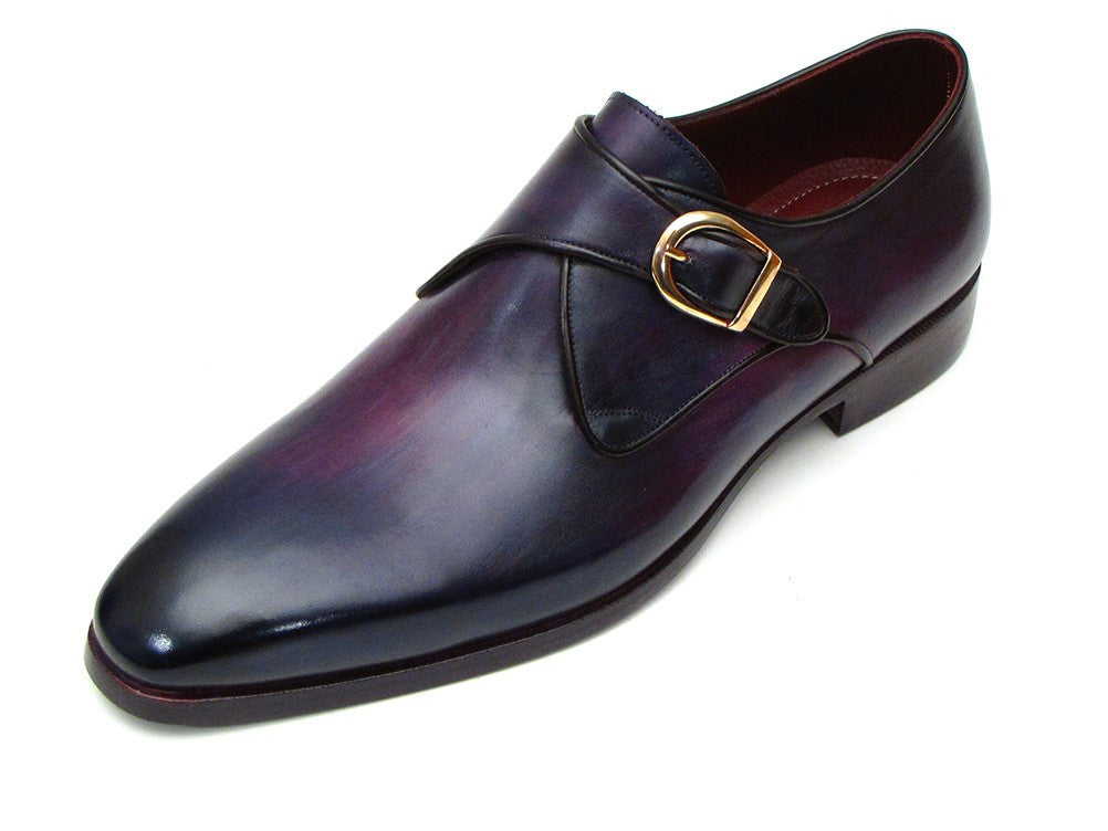 Paul Parkman Single Monkstrap Purple Leather Shoes - Dudes Boutique