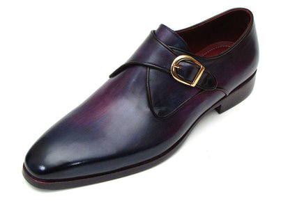 Paul Parkman Single Monkstrap Purple Leather Shoes - Dudes Boutique