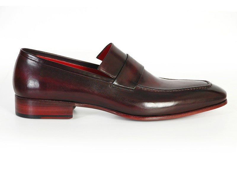 Paul Parkman Men's Loafer Purple & Black Hand-Painted Leather Upper With Leather Sole - Dudes Boutique