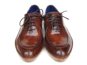 Paul Parkman Men's Side Handswen Split-Toe Brown Oxfords - Dudes Boutique