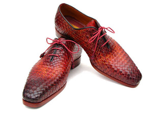 Paul Parkman Bordeaux & Tobacco Woven Leather Oxfords - Dudes Boutique