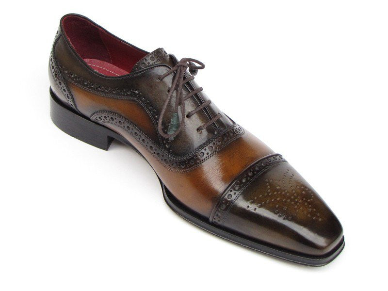 Paul Parkman Camel & Olive Captoe Oxfords - Dudes Boutique