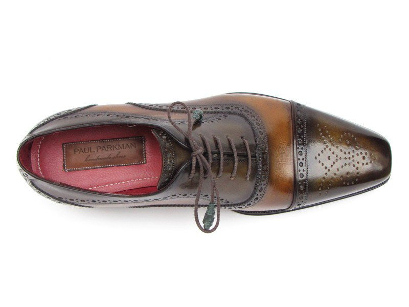 Paul Parkman Camel & Olive Captoe Oxfords - Dudes Boutique