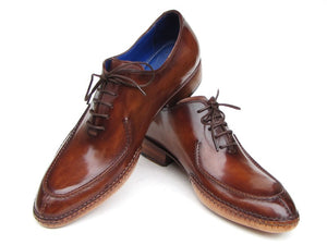 Paul Parkman Men's Side Handswen Split-Toe Brown Oxfords - Dudes Boutique