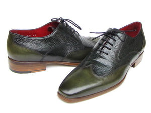 Paul Parkman Wingtip Floater Leather Green Oxfords - Dudes Boutique