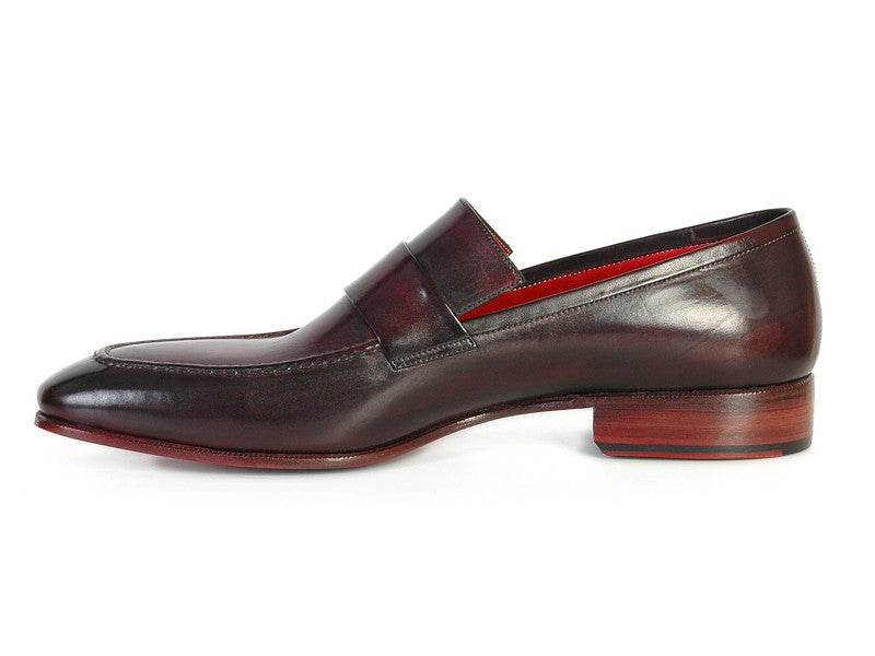 Paul Parkman Men's Loafer Purple & Black Hand-Painted Leather Upper With Leather Sole - Dudes Boutique