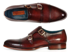 Paul Parkman Men's Cap-Toe Double Monkstraps Brol Dark Brown - Dudes Boutique