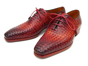 Paul Parkman Bordeaux & Tobacco Woven Leather Oxfords - Dudes Boutique