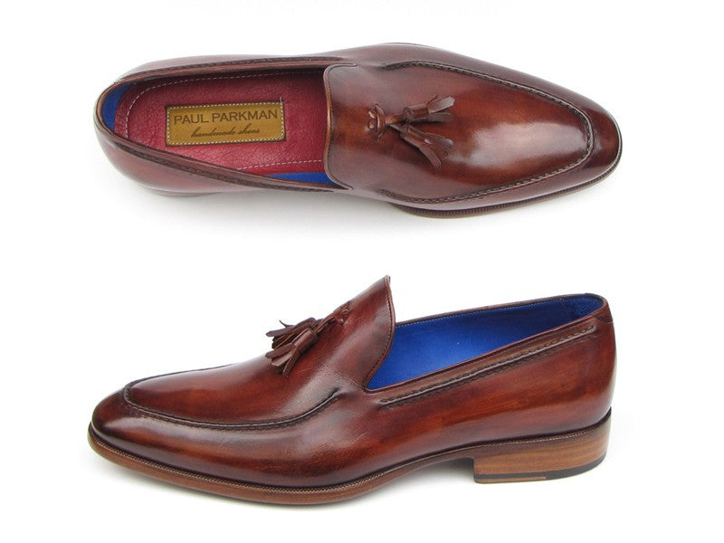 Paul Parkman Brown Leather Upper And Leather Sole Tassel Loafer - Dudes Boutique