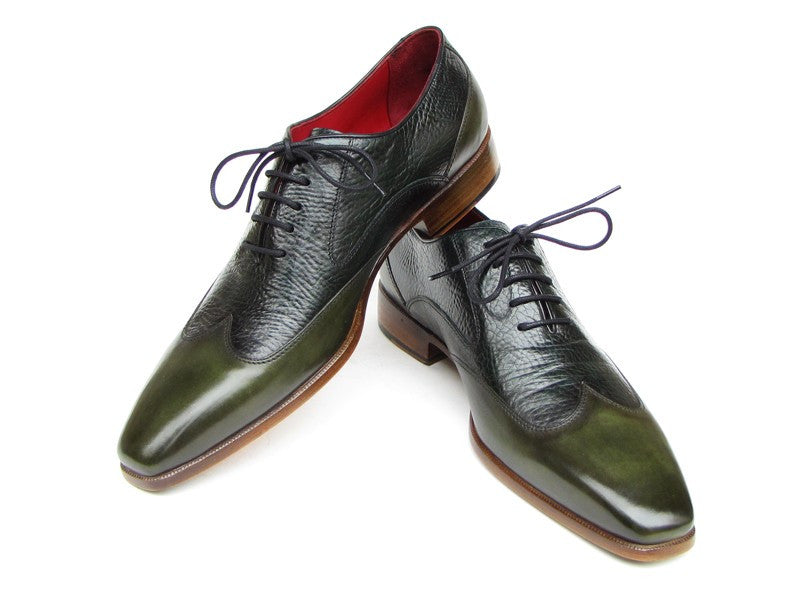 Paul Parkman Wingtip Floater Leather Green Oxfords - Dudes Boutique