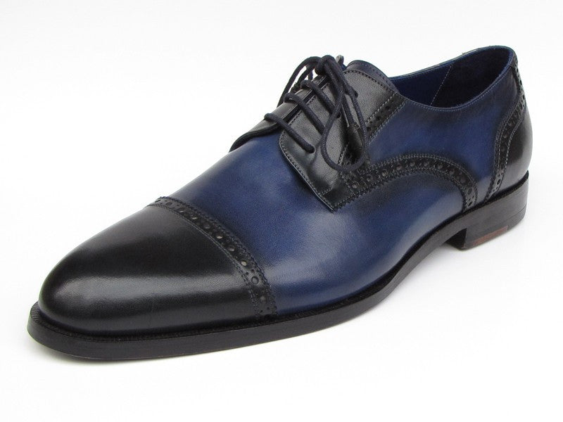 Paul Parkman Parliament Blue Derby Shoes Leather Upper And Leather Sole - Dudes Boutique