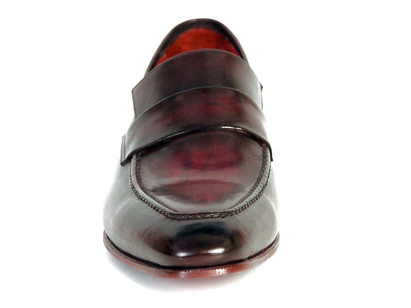 Paul Parkman Men's Loafer Purple & Black Hand-Painted Leather Upper With Leather Sole - Dudes Boutique