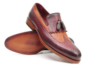 Paul Parkman Kiltie Tassel Loafer Tobacco & Bordeaux - Dudes Boutique