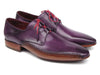 Paul Parkman Men's Ghillie Lacing Side Handsewn Dress Shoes - Purple Leather Upper And Leather Sole - Dudes Boutique