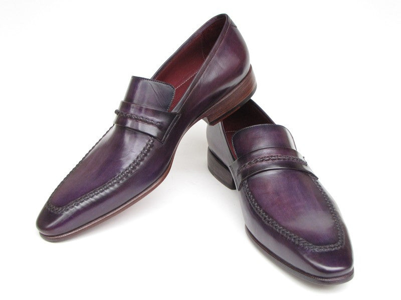 Paul Parkman Purple Loafers Handmade Slip-On Shoes - Dudes Boutique