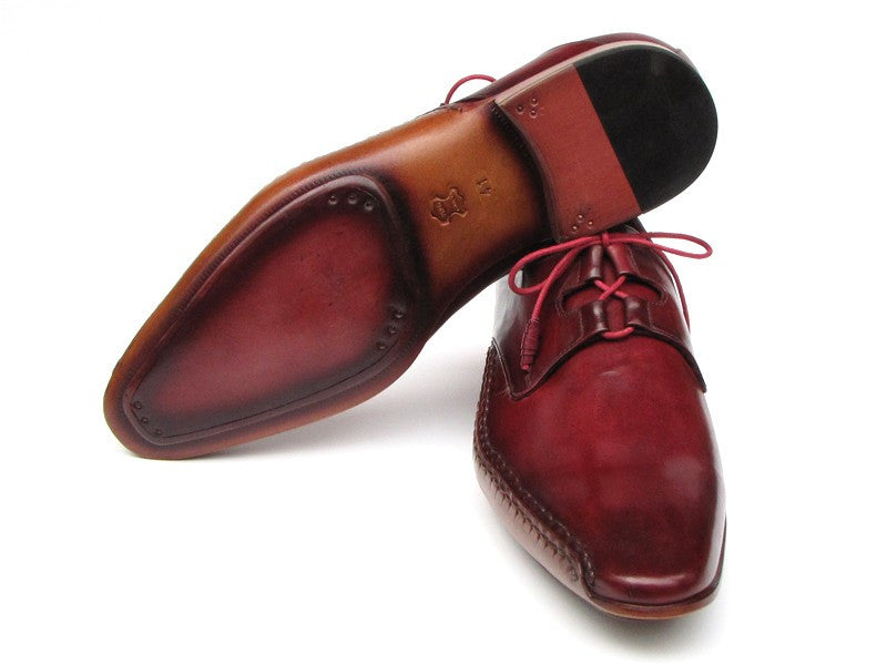 Paul Parkman Ghillie Lacing Side Handsewn Dress Shoes Burgundy