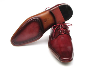 Paul Parkman Ghillie Lacing Side Handsewn Dress Shoes- Burgundy Leather Upper And Leather Sole - Dudes Boutique