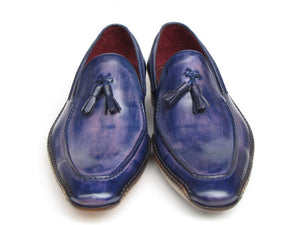 Paul Parkman Men's Blue Side Handsewn Tassel Loafer - Dudes Boutique