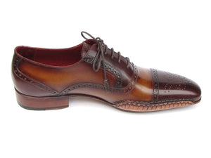 Paul Parkman Captoe Oxfords Brown Hand Pained Shoes - Dudes Boutique