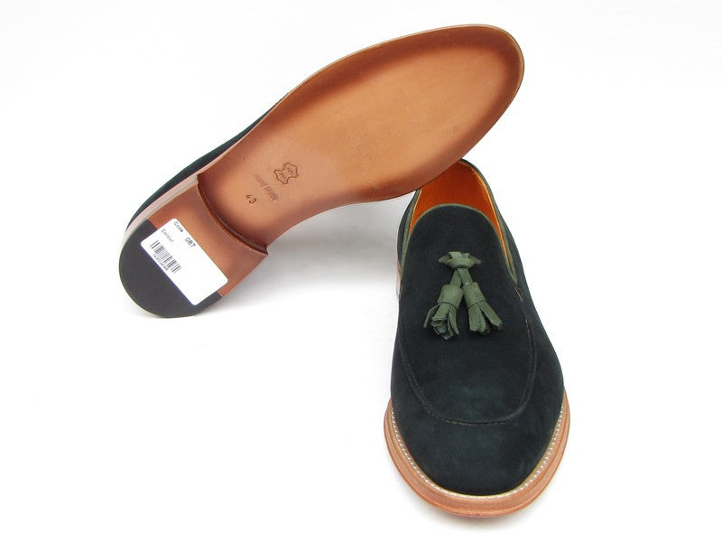 Paul Parkman Men's Tassel Loafer Suede Shoes [ Tobacco , Green, Or Brown ] - Dudes Boutique