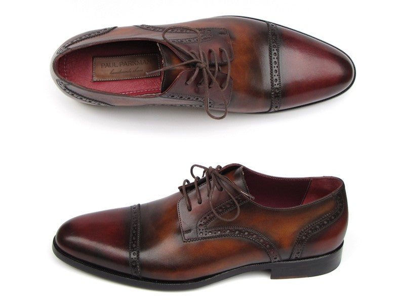 Paul Parkman Men's Bordeaux / Tobacco Derby Shoes Leather Upper And Leather Sole - Dudes Boutique