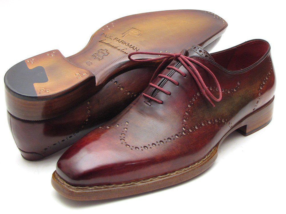 Paul Parkman Bordeaux & Camel Wingtip Oxford Good Year Welted - Dudes Boutique