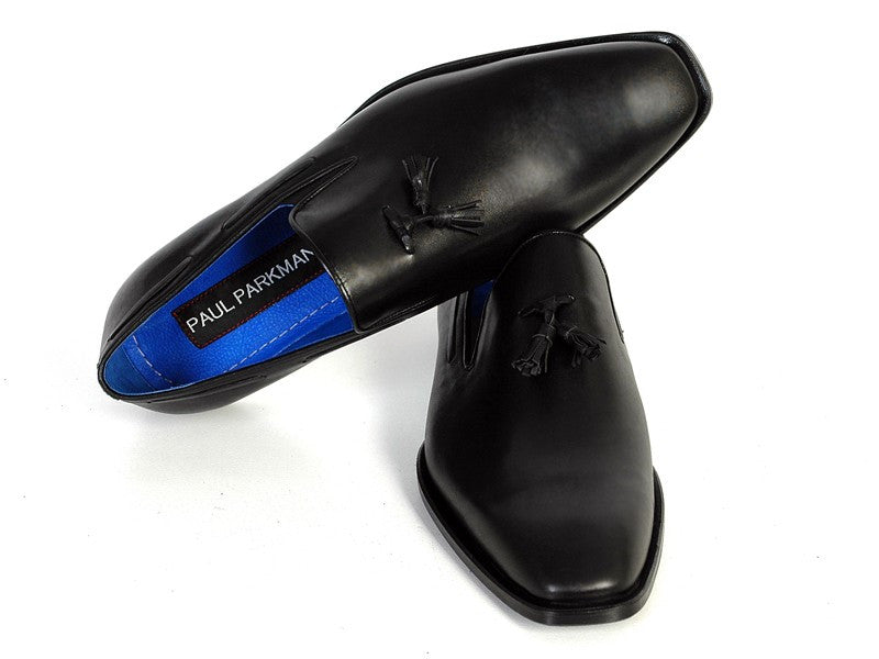 Paul Parkman Tassel Black Leather Sole Leather Upper Loafer - Dudes Boutique