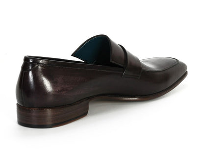 Paul Parkman Men's Loafer Black & Gray Hand-Painted Leather Upper With Leather Sole - Dudes Boutique