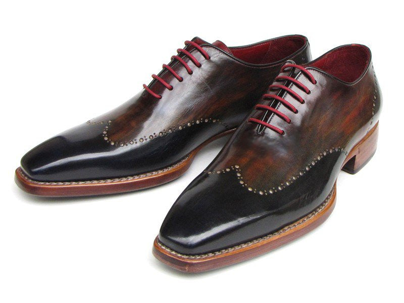 Paul Parkman Men's Wingtip Oxford Goodyear Welted Navy Red Black - Dudes Boutique