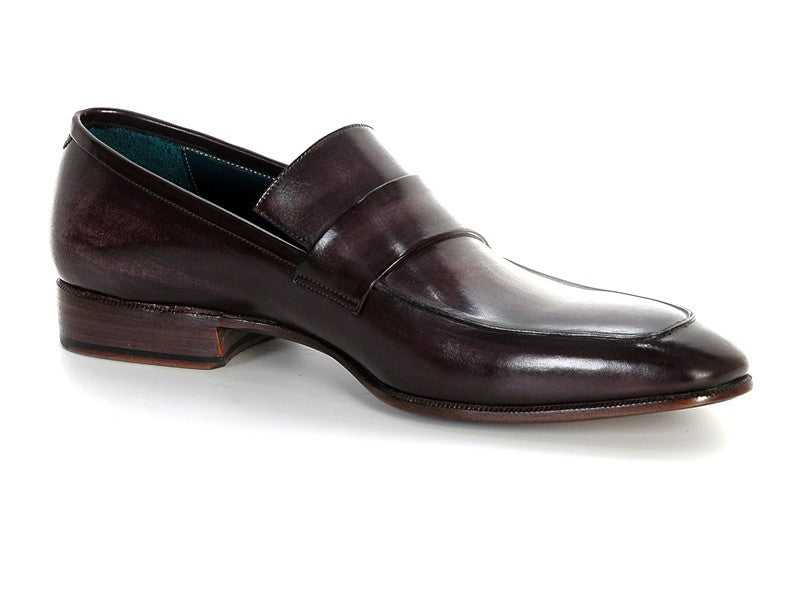 Paul Parkman Men's Loafer Black & Gray Hand-Painted Leather Upper With Leather Sole - Dudes Boutique