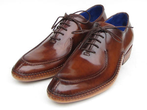 Paul Parkman Men's Side Handswen Split-Toe Brown Oxfords - Dudes Boutique