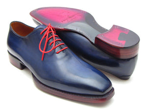 Paul Parkman Hand- Painted Navy Blue Goodyear Welted Wholecut Oxfords - Dudes Boutique