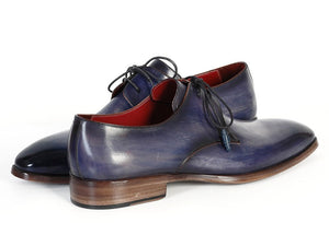 Paul Parkman Men's Blue & Navy Hand-Painted Derby Shoes - Dudes Boutique