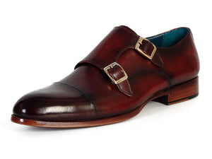 Paul Parkman Men's Cap-Toe Double Monkstraps Brol Dark Brown - Dudes Boutique