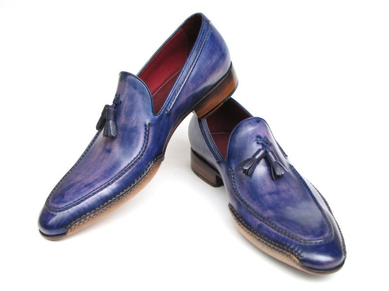 Paul Parkman Men's Blue Side Handsewn Tassel Loafer - Dudes Boutique