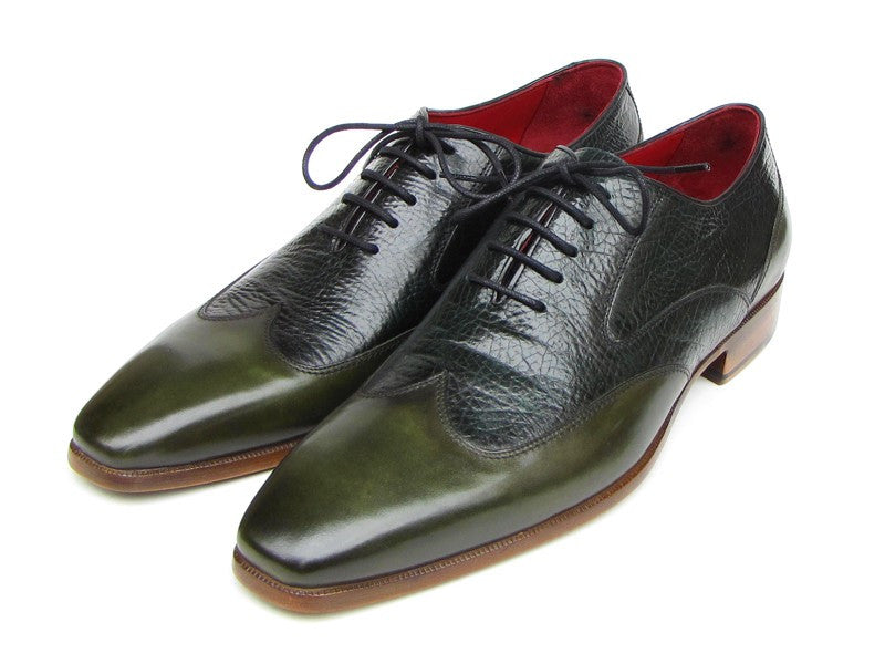 Paul Parkman Wingtip Floater Leather Green Oxfords - Dudes Boutique