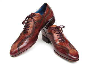 Paul Parkman Handmade Lace-Up Casual Shoes For Men Brown Handpainted Leather Upper And Leather Sole - Dudes Boutique